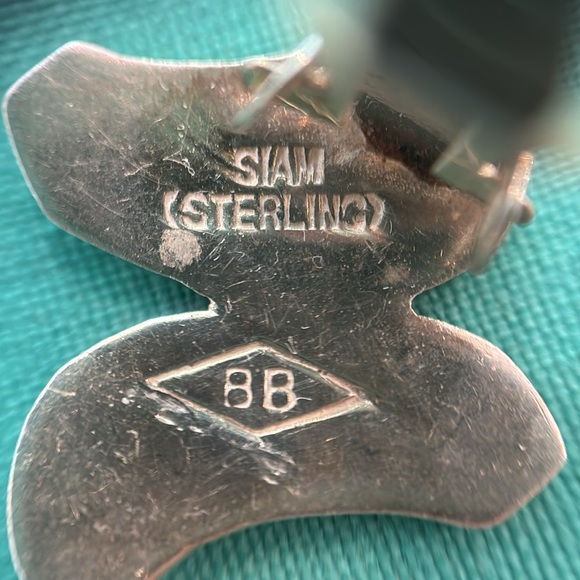 🩶🤍 Vintage Siam Dancing Goddess Solid Sterling Silver Clip Earrings - Picture 5 of 5